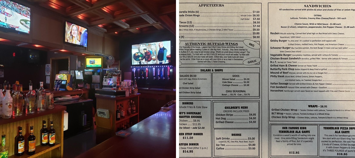 Schooner's of Morton Menu